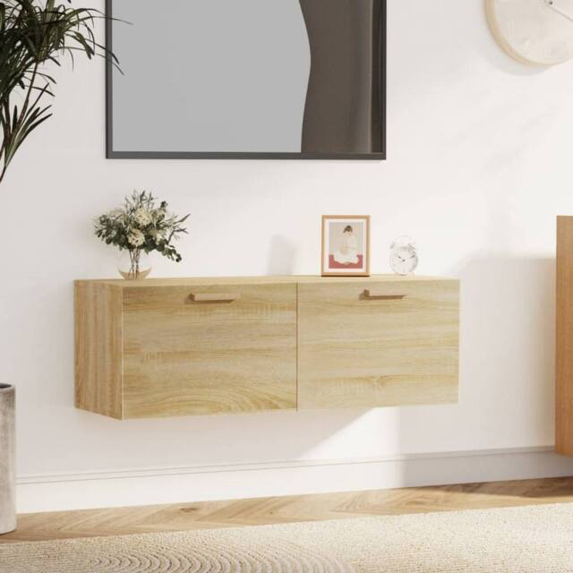 Berkfield Home Wall Cabinet Sonoma Oak 100x36.5x35 cm Engineered Wood in Brown - image 1