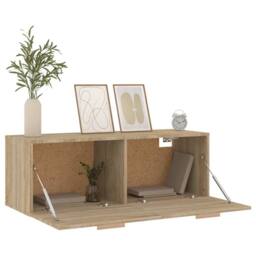 Berkfield Home Wall Cabinet Sonoma Oak 100x36.5x35 cm Engineered Wood in Brown - thumbnail 4