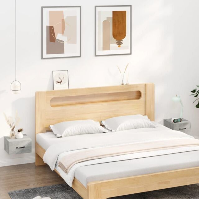 Berkfield Home Wall-mounted Bedside Cabinets 2 pcs Concrete Grey 35x35x20 cm - Size: 35 x 35 x 20 cm - image 1