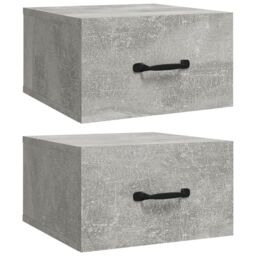 Berkfield Home Wall-mounted Bedside Cabinets 2 pcs Concrete Grey 35x35x20 cm - Size: 35 x 35 x 20 cm - thumbnail 2