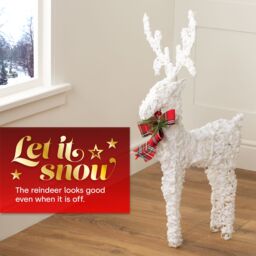 Christmas Village Light up Glitter Reindeer Decoration - White - thumbnail 6