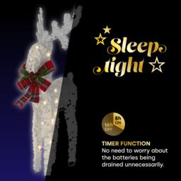 Christmas Village Light up Glitter Reindeer Decoration - White - thumbnail 5