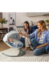 Kinderkraft LUMI 2 Baby Electric Rocker Bouncer Side To Side Mains or Batteries in Light Grey - thumbnail 4