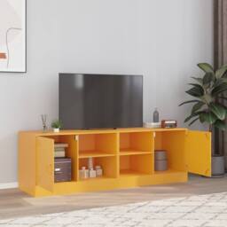 Berkfield Home TV Cabinets 2 pcs Mustard Yellow 67x39x44 cm Steel - Size: 67 x 39 x 44 cm - thumbnail 2