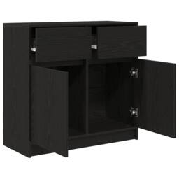 Berkfield Home Sideboard with Drawer Black Oak 80x34x76 cm Engineered Wood - Size: 80 x 34 x 76 cm - thumbnail 5