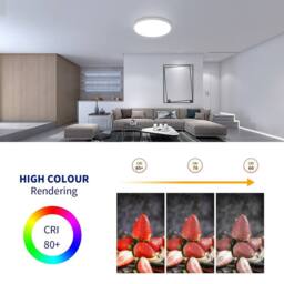Goeco Round LED Ceiling Light 32W IP54 Waterproof 6500K for Bathroom Bedroom in White - thumbnail 8