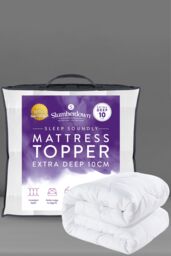 Slumberdown 4 Inch Extra Deep Mattress Topper Plush Soft Comfort & Support Layer in White - Size: King Fitted - thumbnail 6