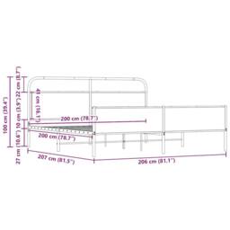 Berkfield Home Metal Bed Frame without Mattress Sonoma Oak 200x200 cm in Light Tan - thumbnail 9