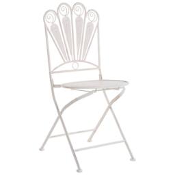 Wyld and Coco Peacock Motif Iron Folding Garden Chairs 2Pc Off-White in White - thumbnail 4