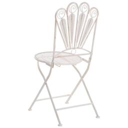 Wyld and Coco Peacock Motif Iron Folding Garden Chairs 2Pc Off-White in White - thumbnail 6