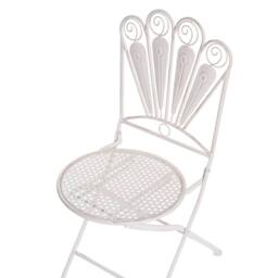 Wyld and Coco Peacock Motif Iron Folding Garden Chairs 2Pc Off-White in White - thumbnail 8