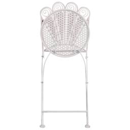 Wyld and Coco Peacock Motif Iron Folding Garden Chairs 2Pc Off-White in White - thumbnail 7