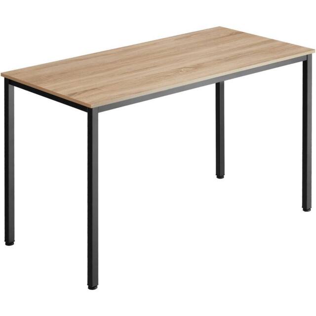 tectake Desk Vanport - Height-Adjustable Plastic Feet in Light Oak - image 1