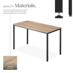 tectake Desk Vanport - Height-Adjustable Plastic Feet in Light Oak - thumbnail 3
