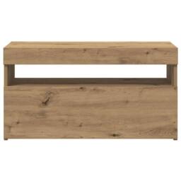 Berkfield Home TV Cabinets with LED Lights 2 pcs Artisan Oak Engineered Wood in Light Brown - thumbnail 7