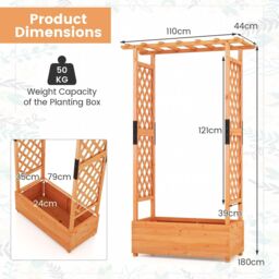 Costway Raised Garden Bed Freestanding Planter Trellis Container w/ Drainage Hole in Orange - thumbnail 5