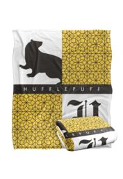 Harry Potter Blanket, 152x127 cm House Pride Hufflepuff Silky Touch Super Soft Throw Blanket in White - thumbnail 2