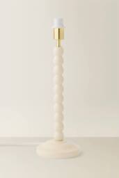 ValueLights Bobbin Wooden Bobble Table Lamp Base in Cream - thumbnail 2