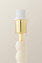 ValueLights Bobbin Wooden Bobble Table Lamp Base in Cream - thumbnail 3