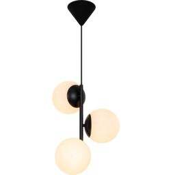 Nordlux Modern Indoor Pendant Light Black Metal E14 Hand Blown Glass - Mains Powered, IP20 - thumbnail 1