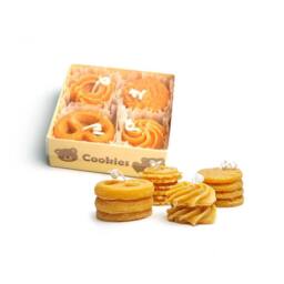 Voltico Cookies Shaped Scented Candles 4 Pack - Coffee & Milk Aroma in Orange - thumbnail 4