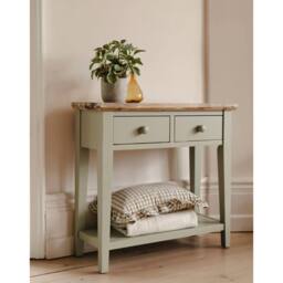 Statement Furniture Florence Console Table with 2 Drawers in Light Green - thumbnail 2
