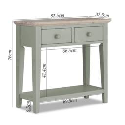 Statement Furniture Florence Console Table with 2 Drawers in Light Green - thumbnail 3
