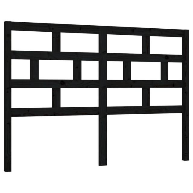Berkfield Home Bed Headboard Black 141x4x100 cm Solid Wood Pine - Size: 141 x 4 x 100 cm - image 1