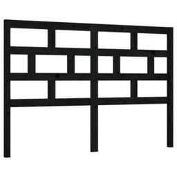 Berkfield Home Bed Headboard Black 141x4x100 cm Solid Wood Pine - Size: 141 x 4 x 100 cm - thumbnail 1
