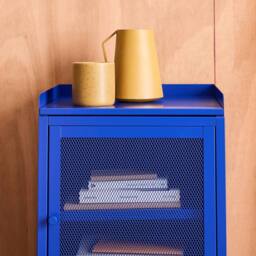sweeek Industrial metal bedside table with 1 door (set of 2) in Blue - thumbnail 5