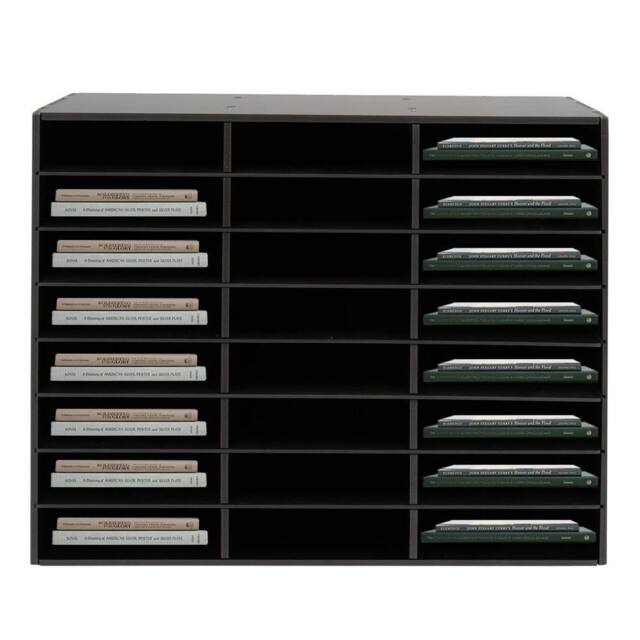 Ventryn 24 Compartment Literature Organizer File Sorter Office Mailbox PVC in Black - image 1