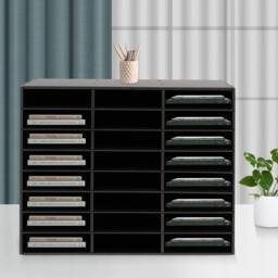 Ventryn 24 Compartment Literature Organizer File Sorter Office Mailbox PVC in Black - thumbnail 5