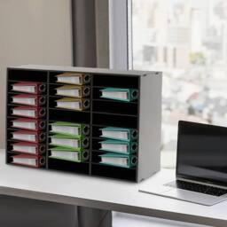 Ventryn 24 Compartment Literature Organizer File Sorter Office Mailbox PVC in Black - thumbnail 4