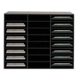 Ventryn 24 Compartment Literature Organizer File Sorter Office Mailbox PVC in Black