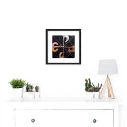 Artery8 Hilma Af Klint Group Ix Suw The Swan No 7 Abstract 8X8 Inch Square Wooden Framed Wall Art Print Picture with Mount in Black - thumbnail 2