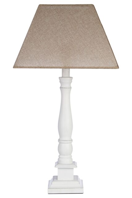 Orsina Natural Wood Table Lamp with EU Plug, Soft Glow Beige Fabric Shade, Elegant Lighting with Inline Switch - image 1