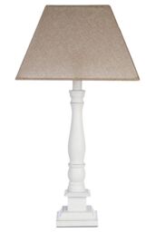 Orsina Natural Wood Table Lamp with EU Plug, Soft Glow Beige Fabric Shade, Elegant Lighting with Inline Switch - thumbnail 3