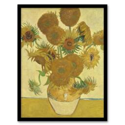 Artery8 Sunflowers 1888 Floral Painting Van Gogh Vintage Framed Wall Art Print in Yellow - Size: A4 - thumbnail 1