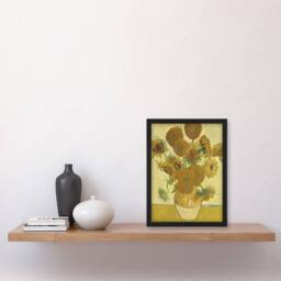 Artery8 Sunflowers 1888 Floral Painting Van Gogh Vintage Framed Wall Art Print in Yellow - Size: A4 - thumbnail 4