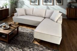 DS Living The Milano Edge 3 Seater Left Hand Corner Sofa in Beige - thumbnail 1