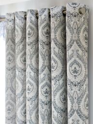 Luxury Living Victoria Room Darkening Ring Top Curtains in Silver - Size: 168 cm width x 229 cm drop - thumbnail 5