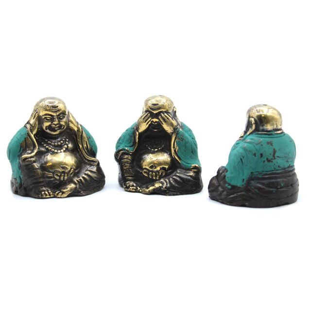 KDMD Set of 3 - See No Evil etc - Buddha in Gold - image 1