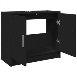 Berkfield Home Sink Cabinet Black 63x29x55 cm Engineered Wood - Size: 63 x 29 x 55 cm - thumbnail 5
