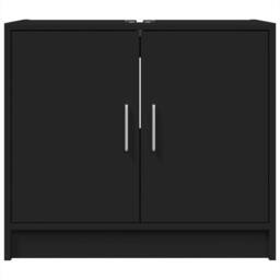 Berkfield Home Sink Cabinet Black 63x29x55 cm Engineered Wood - Size: 63 x 29 x 55 cm - thumbnail 4