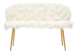 Orsina Crisp White Seat 2 Seater Sofa with Gold Legs - thumbnail 6
