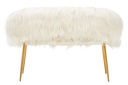 Orsina Crisp White Seat 2 Seater Sofa with Gold Legs - thumbnail 4