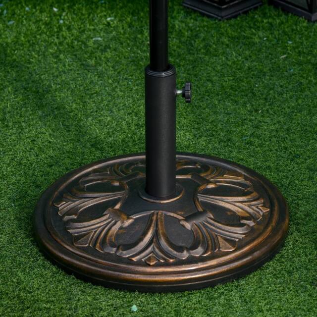 OUTSUNNY 13KG Round Parasol Base Heavy Duty Cement Stand Umbrella Holder Garden in Bronze - image 1