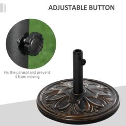 OUTSUNNY 13KG Round Parasol Base Heavy Duty Cement Stand Umbrella Holder Garden in Bronze - thumbnail 4