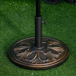 OUTSUNNY 13KG Round Parasol Base Heavy Duty Cement Stand Umbrella Holder Garden in Bronze - thumbnail 1