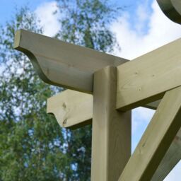 Rutland County Garden Furniture Ltd Garden Pergola - Wood - L180 x W240 x H270 cm - Rustic Brown in Light Green - thumbnail 3